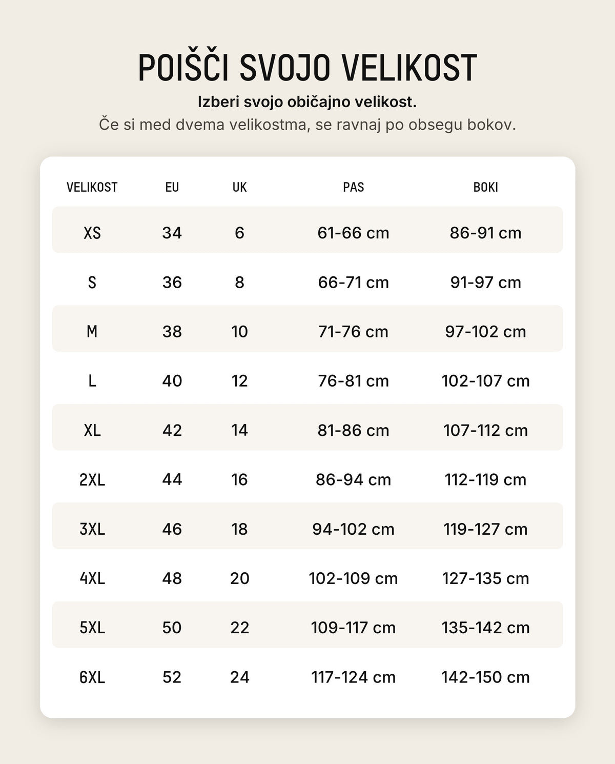 The BBL Jean – size guide